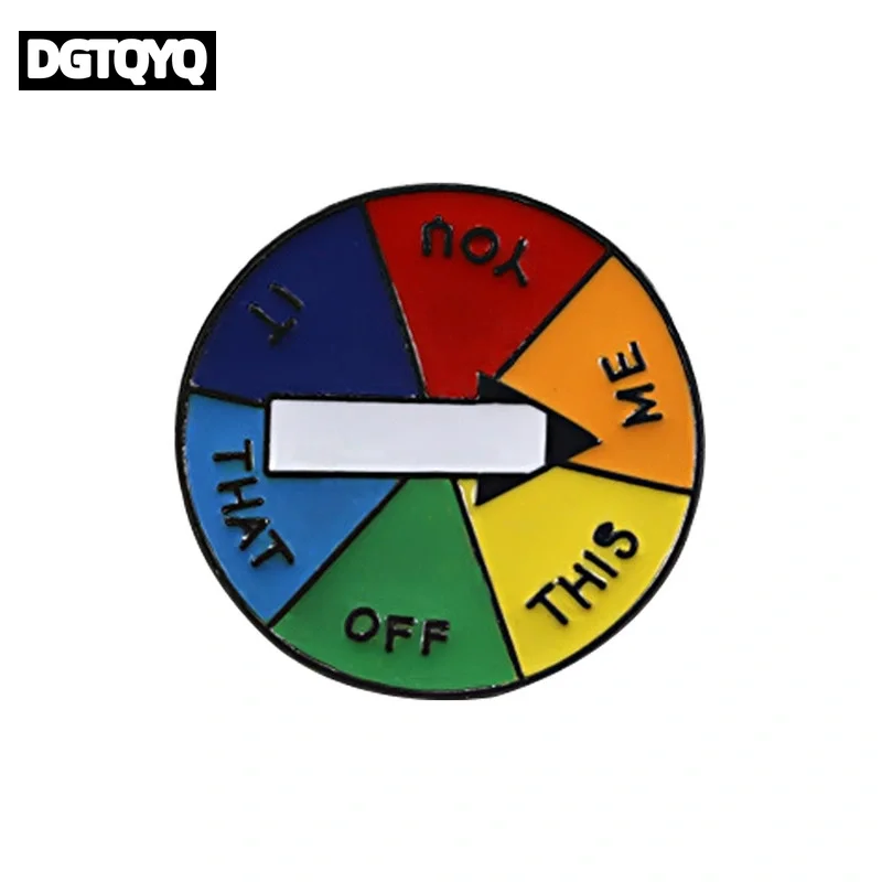 LGBT Art Rainbow Rotating Arrow Wheel Enamel Pins Flag Love Heart Brooches Lapel Pin Rainbow Gesture Costumes Badges Gifts