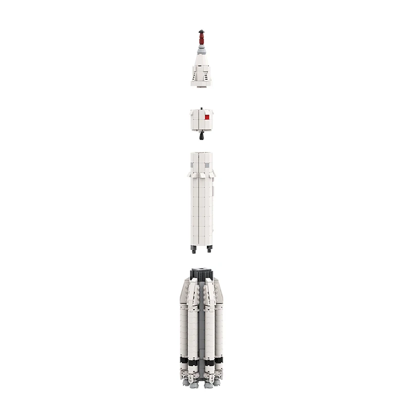 مكعبات بناء Gobricks MOC-102952 Proton K [مقياس Saturn V 1:11] مع ألعاب تعليمية على شكل حرفة الفضاء الدائرية LK-1