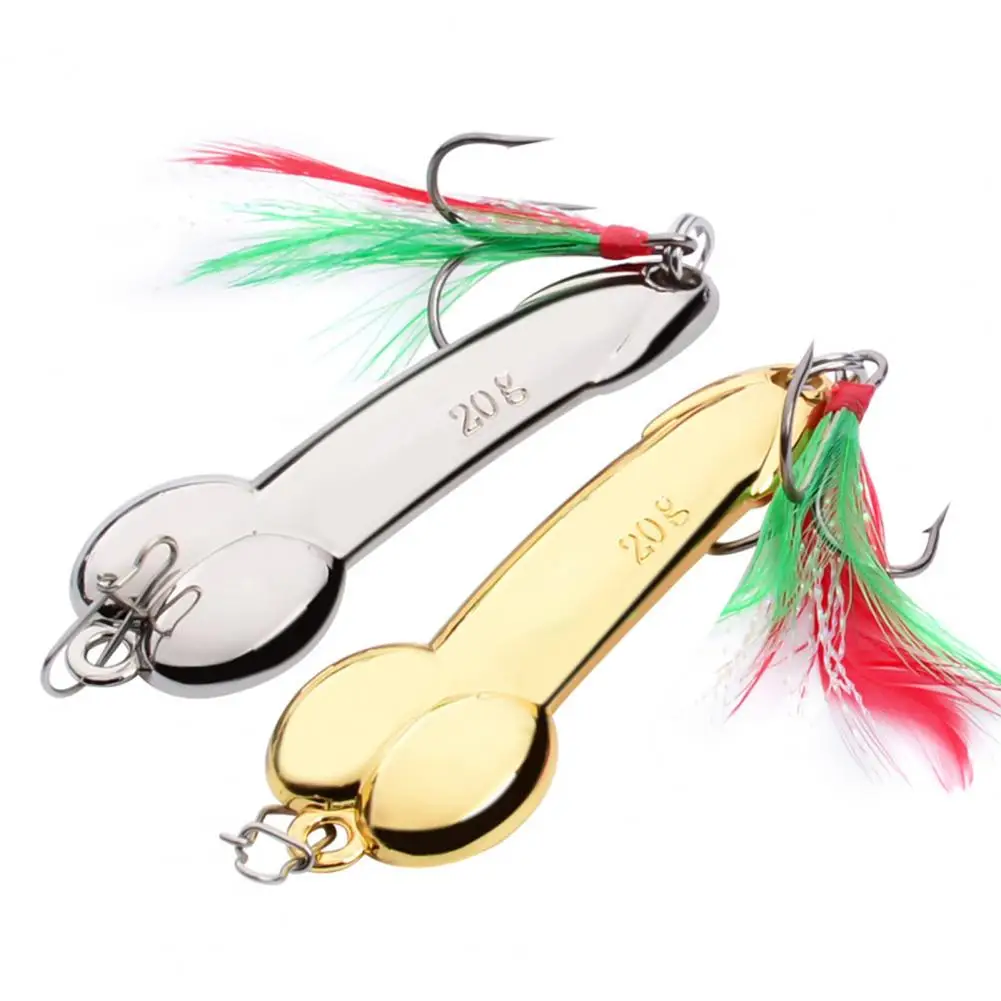 Metal Spoon Penis Fishing Lures 5g 10g 15g 20g Sequin Lure Artificial Baits Creative Penis Treble Hook Fishing Lures Fishhooks