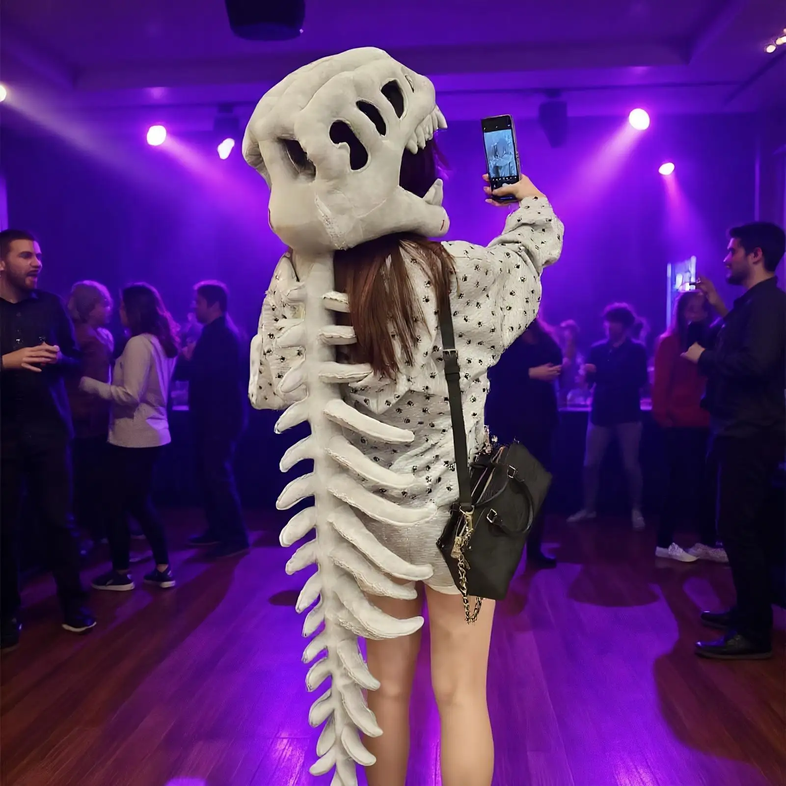 

Realistic Dinosaur Skeleton Costume Set Funny Headgear Cosplay Dress up Clothing Plush Toys Creative kids Gifts 75/116CM