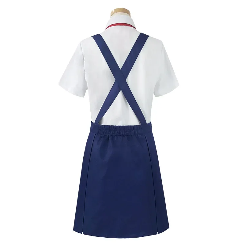 Anime Monogatari Series Mayoi Hachikuji Cosplay Costume School Uniform Dress Outfits Halloween Carnival Suit  Wigs shoe women