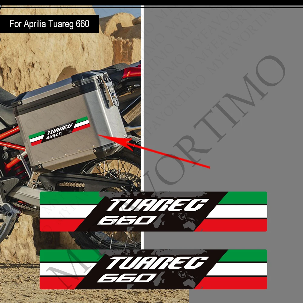 Motorcycle For Aprilia Tuareg 660 RALLY Adventure Trunk Luggage Cases Panniers Aluminium Top Box Stickers Decals 2022 - 2026