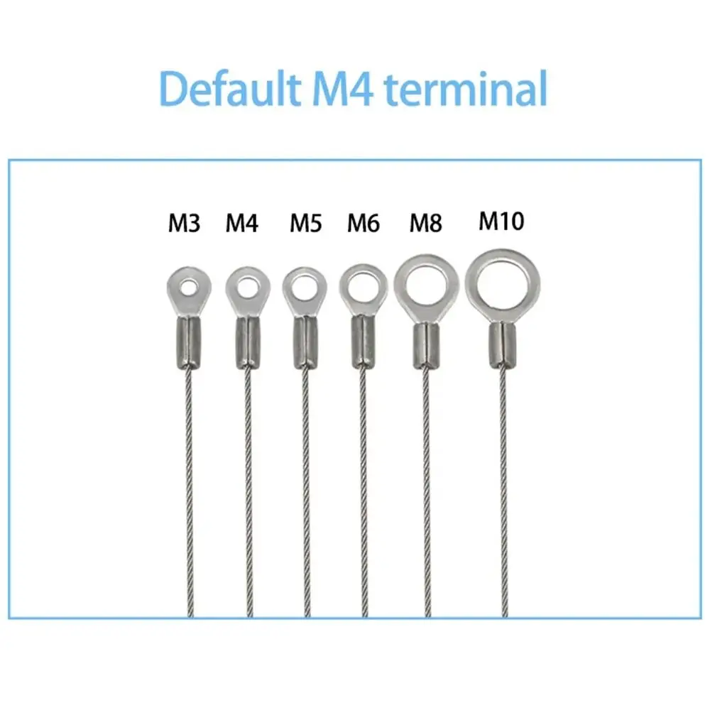 4Pcs 304 Stainless Steel Wire Rope 1.5mm M4 Wire Eyelets Panel Light Lanyard Anti-fall Safety Terminal Block for Hanging Lamp