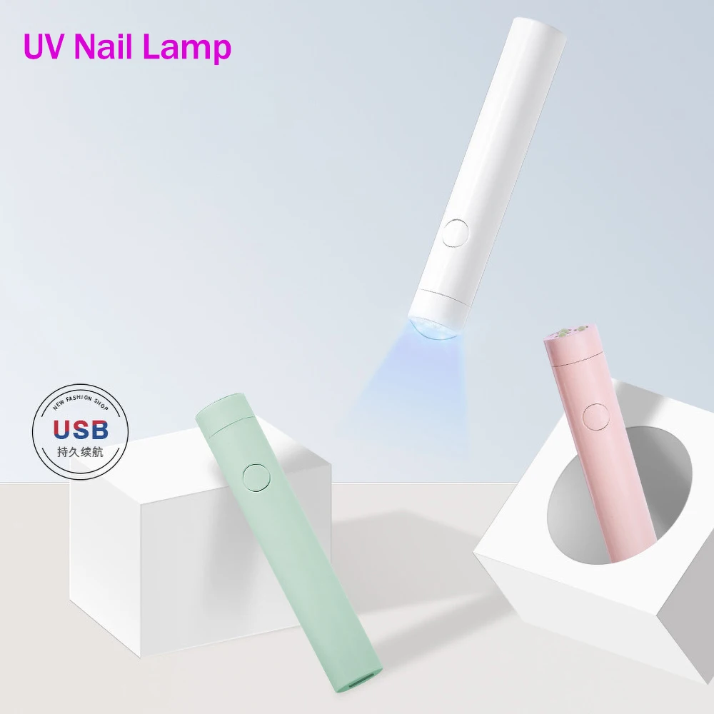 USB Nail Dryer Machine Home Phototherapy Tools Portable Mini Nail Lamp For Curing All Gels Nail Dryer Mini Flashlight Pen