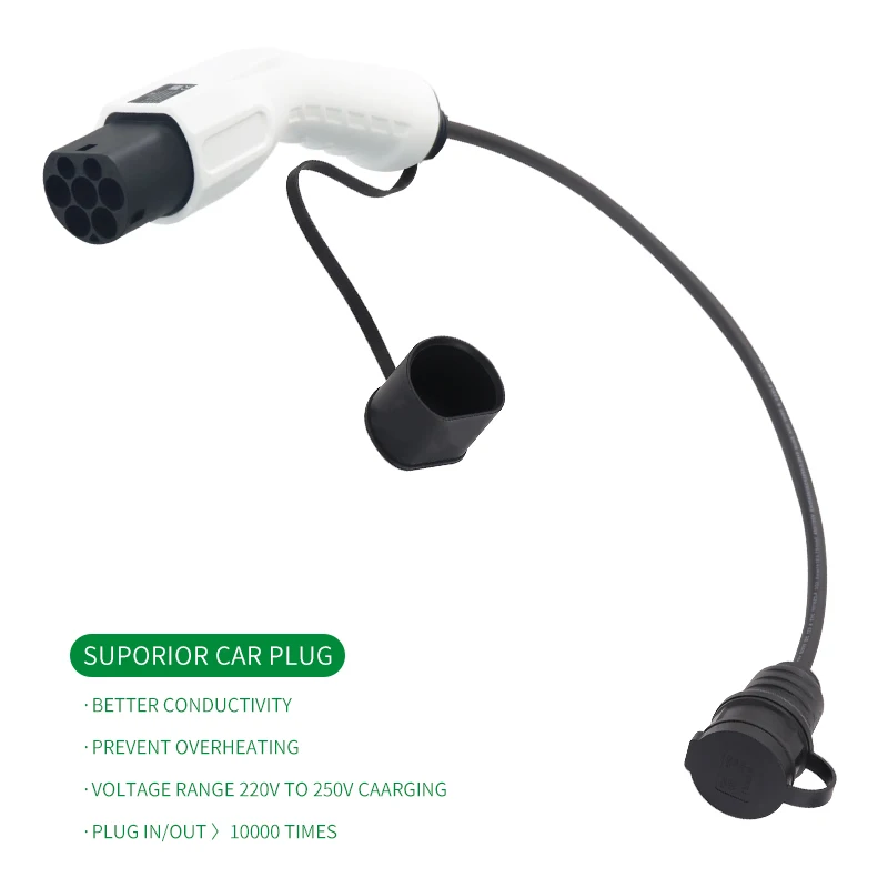 Type2 إلى Schuko محول القابس 16A 3.5kw EC62196-2 ذكر التوصيل إلى مقبس الاتحاد الأوروبي للدراجات البخارية الكهربائية الدراجات الإلكترونية