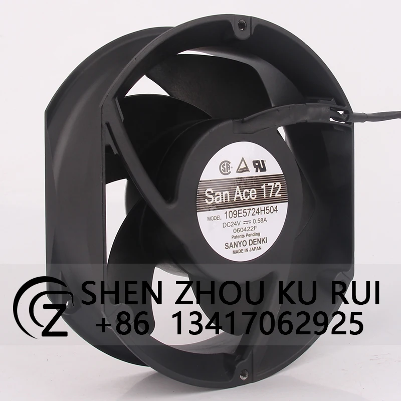 109E5724H504 Case Cooling Fan for SANYO 12V 48V DC24V 0.58A EC AC 172x150x51mm 17CM 17251 Aluminum Frame Centrifugal AC Axial