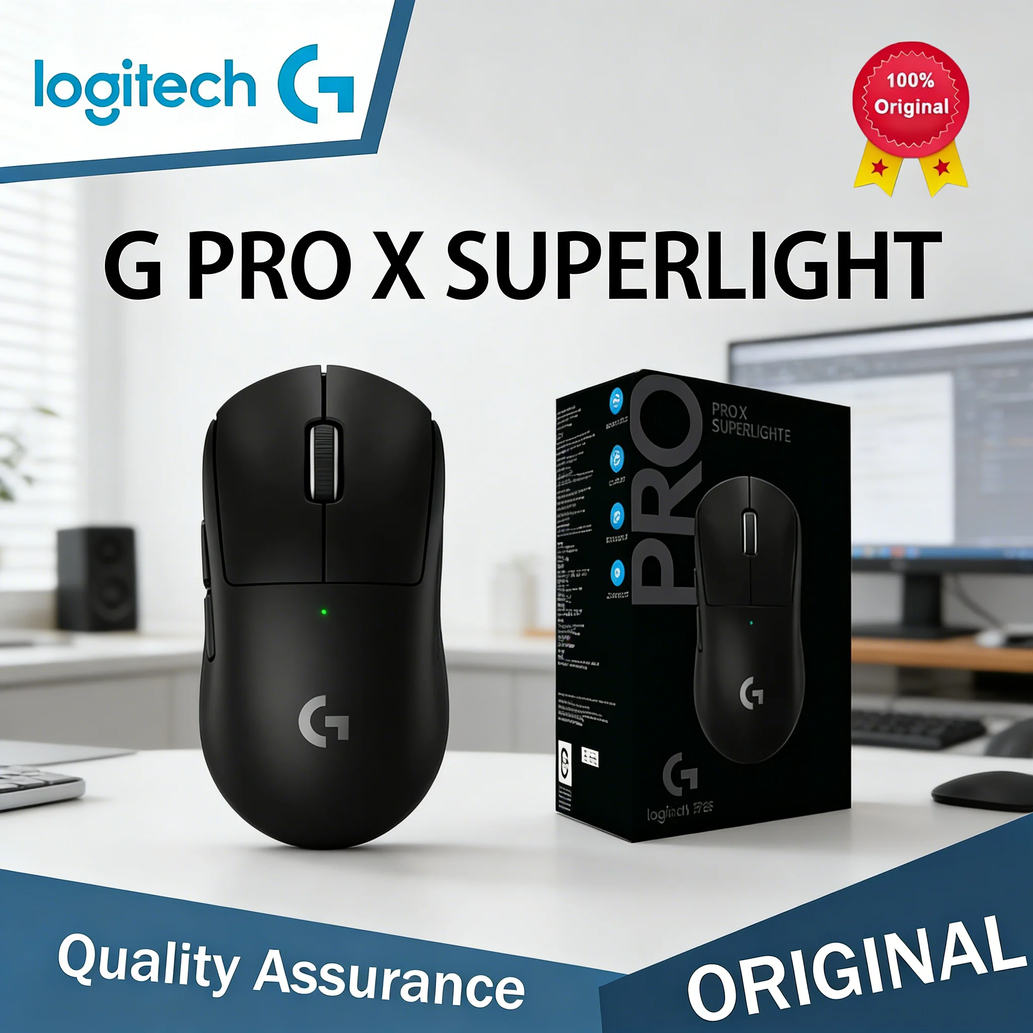 

Logitech G PRO X SUPERLIGHT 2 LIGHTSPEED Wireless Gaming Mouse 60g Ultra-Light HERO 2 Sensor 44K DPI 8KHz Polling 888 IPS