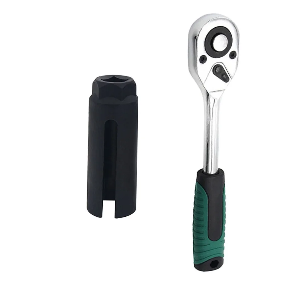 22mm Narrow Mouth Oxygen Sensor Socket Slotted Design For Safe Wire Removal 1/2 Inch Drive Chrome Vanadium Steel Wrench Tool