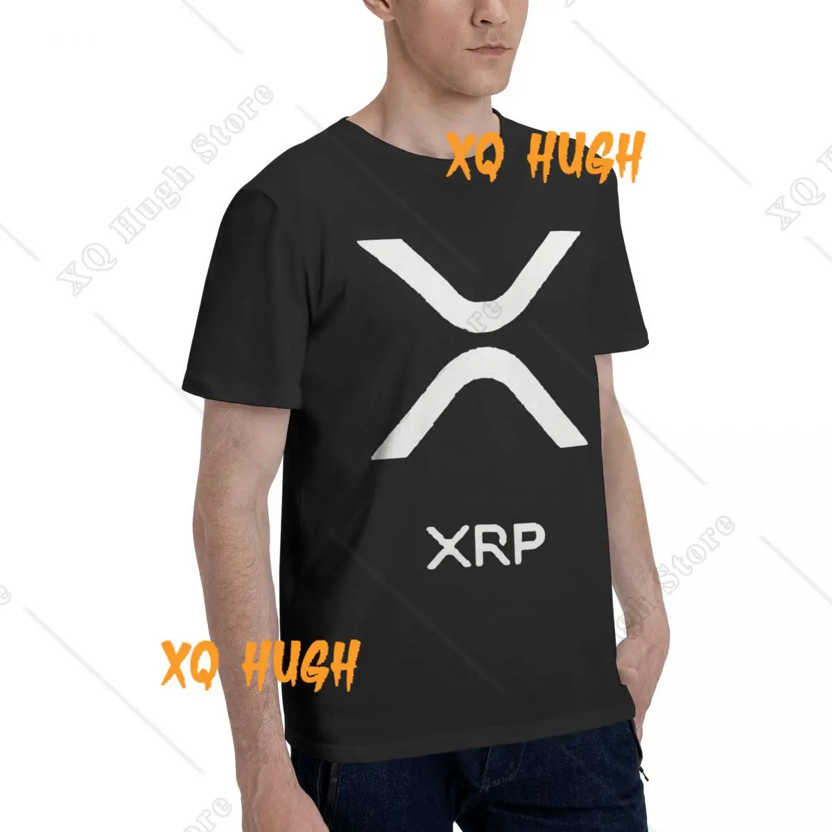 The XRP Bitcon Summer Men's Short Sleeve T-shirt Man Printed Cotton Top O-Neck Men's Casual Tshirts