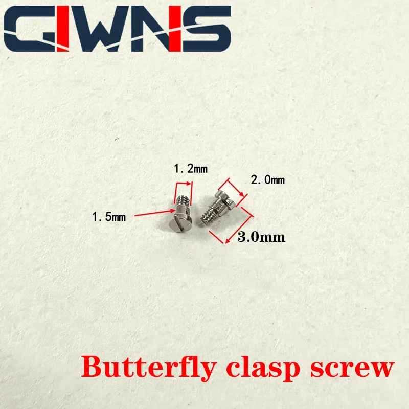 Stainless Steel One Word Screw Butterfly Clasp Screw Repair The Folding Buckle Screws Steel Strap Watch Accessories