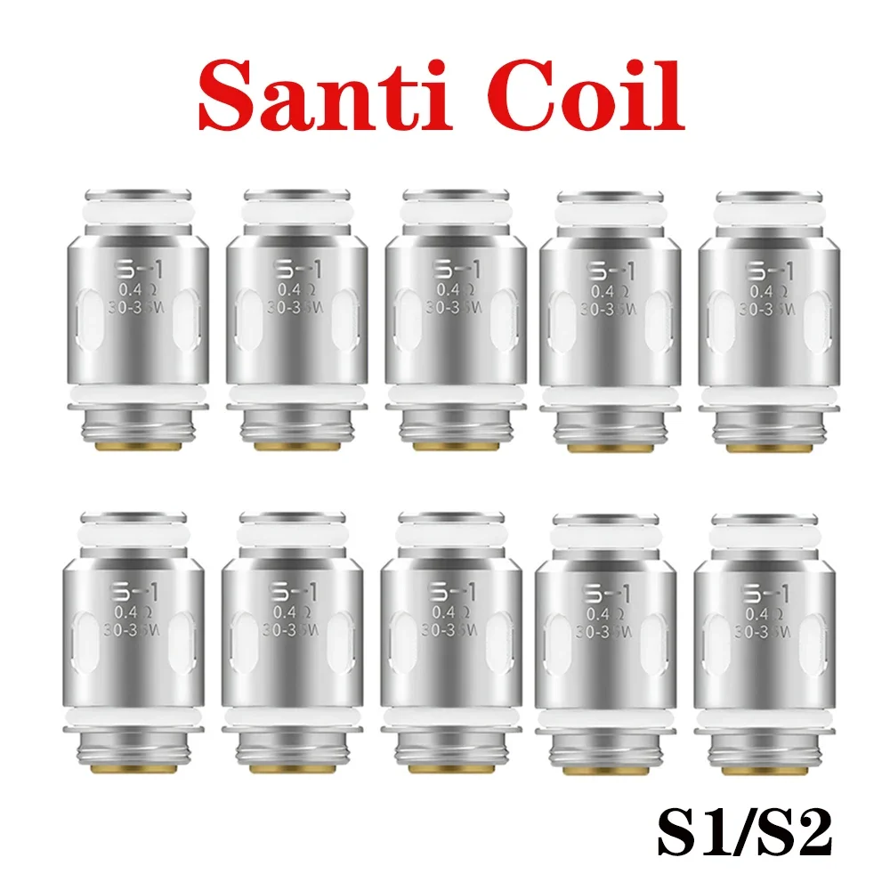 Charon Baby Plus Knight 40 Kit, Bobina de malha para Santi, S1 0.4ohm DL S2 0.6ohm, 10pcs