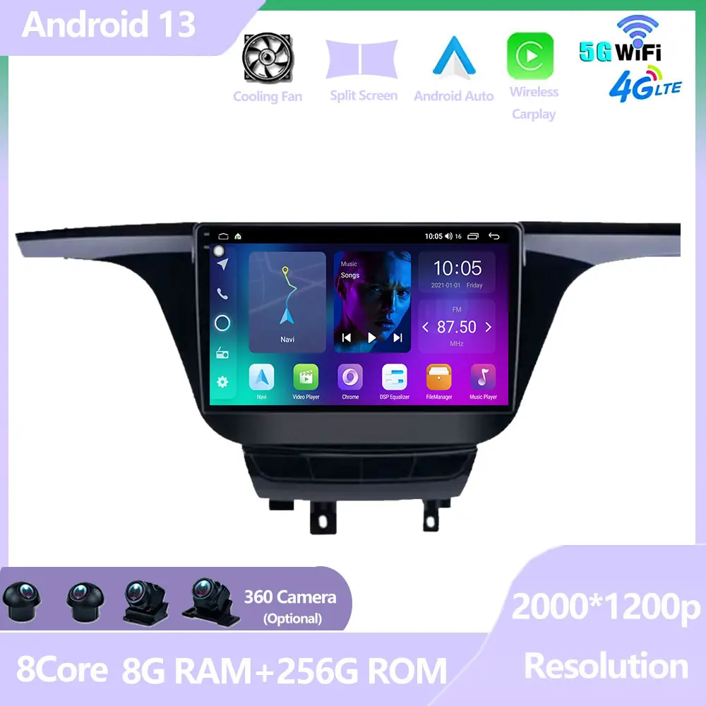 DSP Stereo Carplay Android 13 For Buick GL8 3 2017 - 2020 Auto Radio Car Multimedia Player GPS Navigation Screen 4G LET Auido