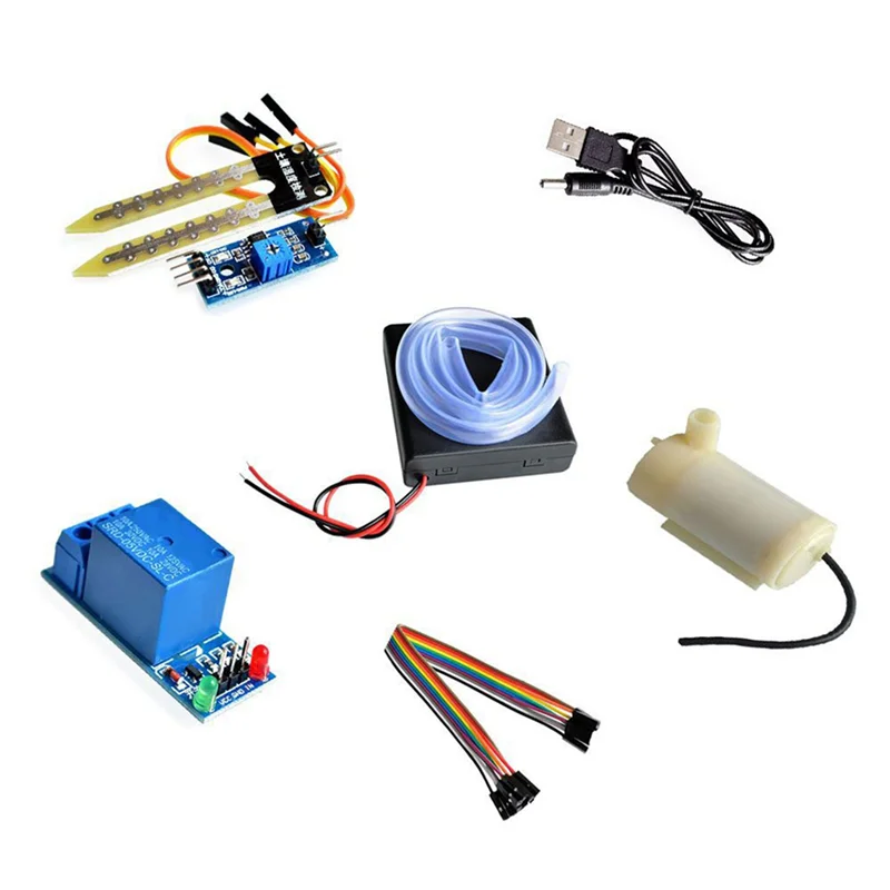 

Retail 5Set Automatic Irrigation DIY Kit Water Pump Soil Moisture Detection Garden Drip Watering Watering Irrigation System