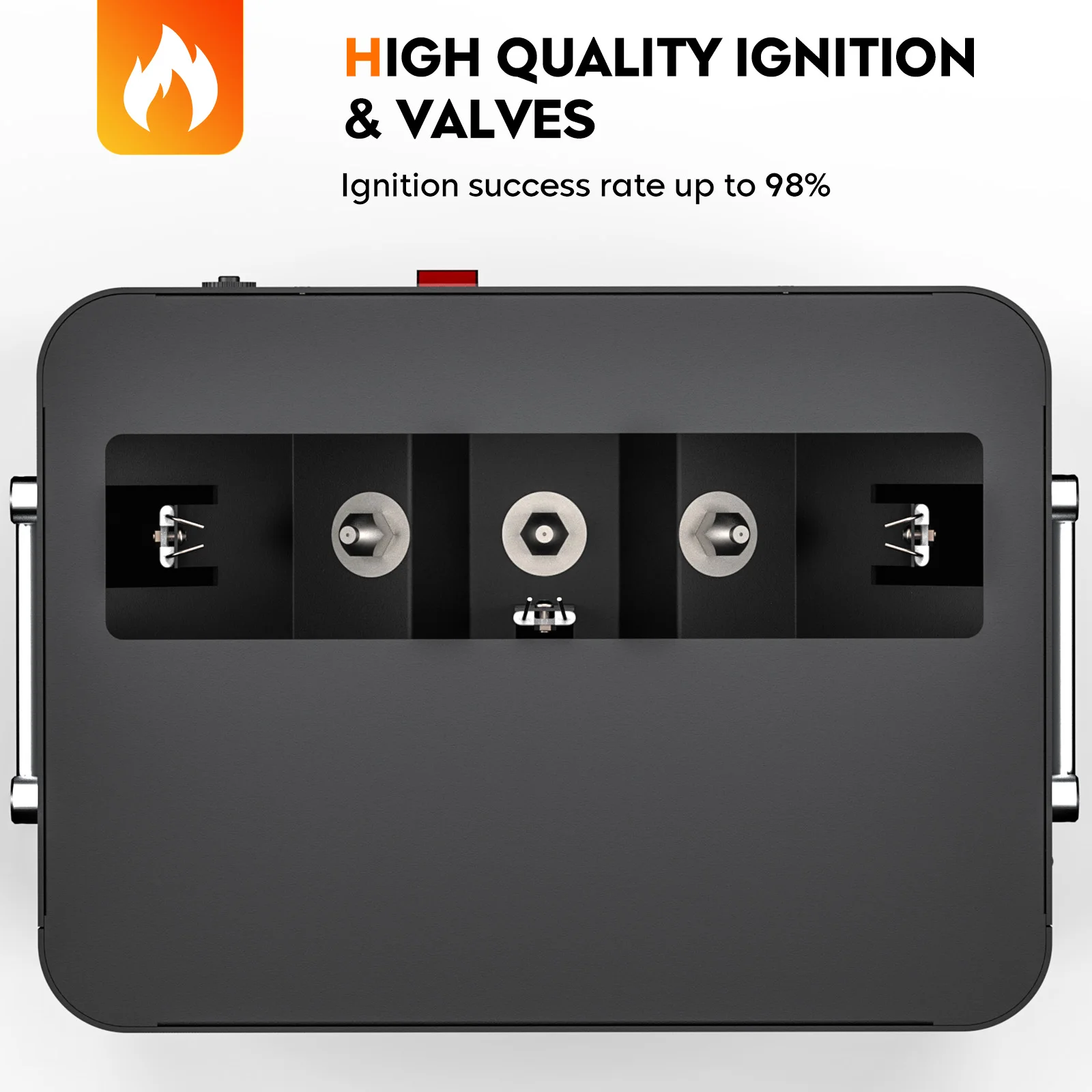 300W Three-headed Real Flame Machine Fire Effect Stage Spitfire Pulse Ignition DMX Fire Thrower for Concert Performance Party