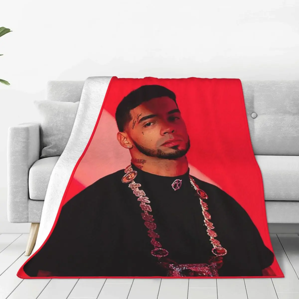 Anuel AA Show Blanket Hip Hop Rapper Flannel Funny Breathable Throw Blanket for Home Restaurant All Season