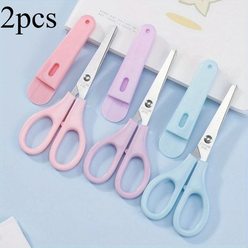 2pcs Round Tip Scissors - Precision Cutting Paper, Fabric and Thread, Multipurpose Home and Office Use, Sewing Scissors,