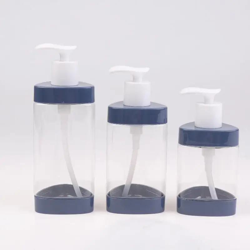 1Pcs Plastic Press Empty Shampoo Bottle High-Capacity Refillable Travel Portable Container Shower Gel Bottle Transparent