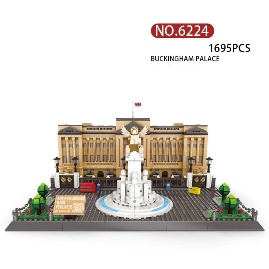 Creative World Famous Historical Architecture Model Block England London Buckingham Palace Build Brick Toy Collection For Gift