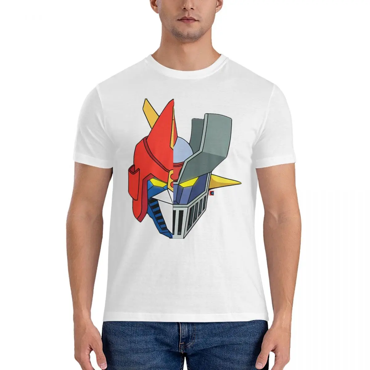 Mazinger Z Men T Shirts Voltes V Vintage Tee Shirt Short Sleeve Crewneck T-Shirts 100% Cotton Printed Tops