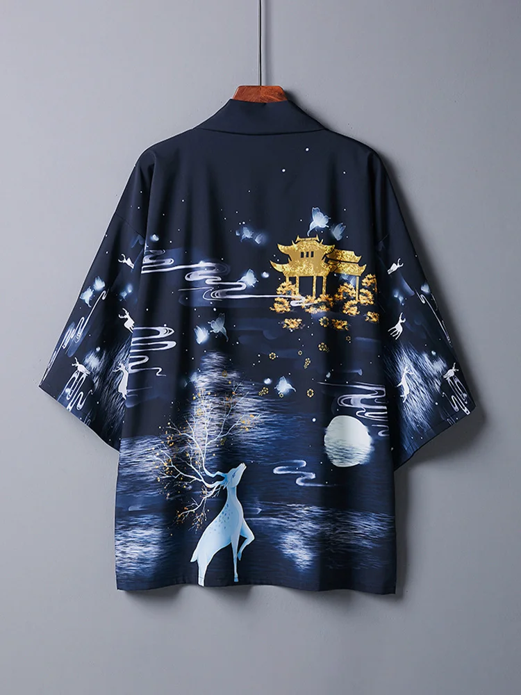 

Japanese Retro Anime Kimono Cardigan Chinese Style Loose Versatile Student Haori Robe Sun Protection Clothing