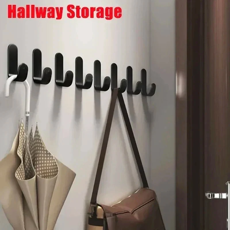 1/2/5/10Pcs Strong Self-Adhesive J-Hook Waterproof Adhesive Hanging,Bathroom Towel Key Kitchen