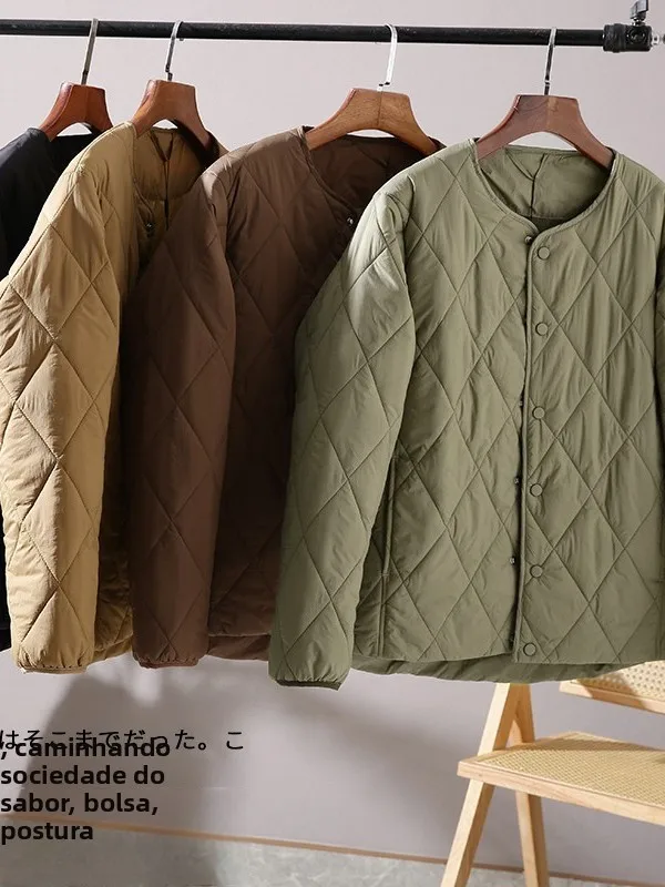 Jaqueta Masculina de Aodão Sem Gola Estilo Americano Vintage Sem Etiqueta com Bolsos Cargo Ajuste Padrão Tendência Jovem Ou...