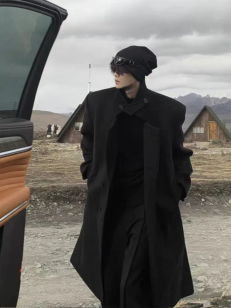 

Мужские зимние тренчи с рюшами, удлиненные, для активного отдыха, элегантные, в корейском стиле, простые, средней длины, удобные, вощеные