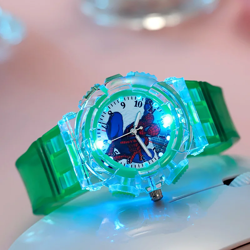 ساعة سبايدر مان الجديدة للأطفال - ساعة كوارتز LED متغيرة الألوان للأولاد مع قرص مؤشر متوهج #4