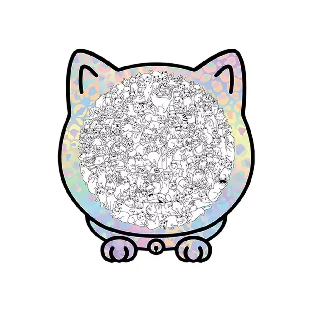 Rompecabezas de gato ardiente cerebral, rompecabezas Irregular, lindo gatito, rompecabezas de madera en forma de gato, rompecabezas de animales de colores