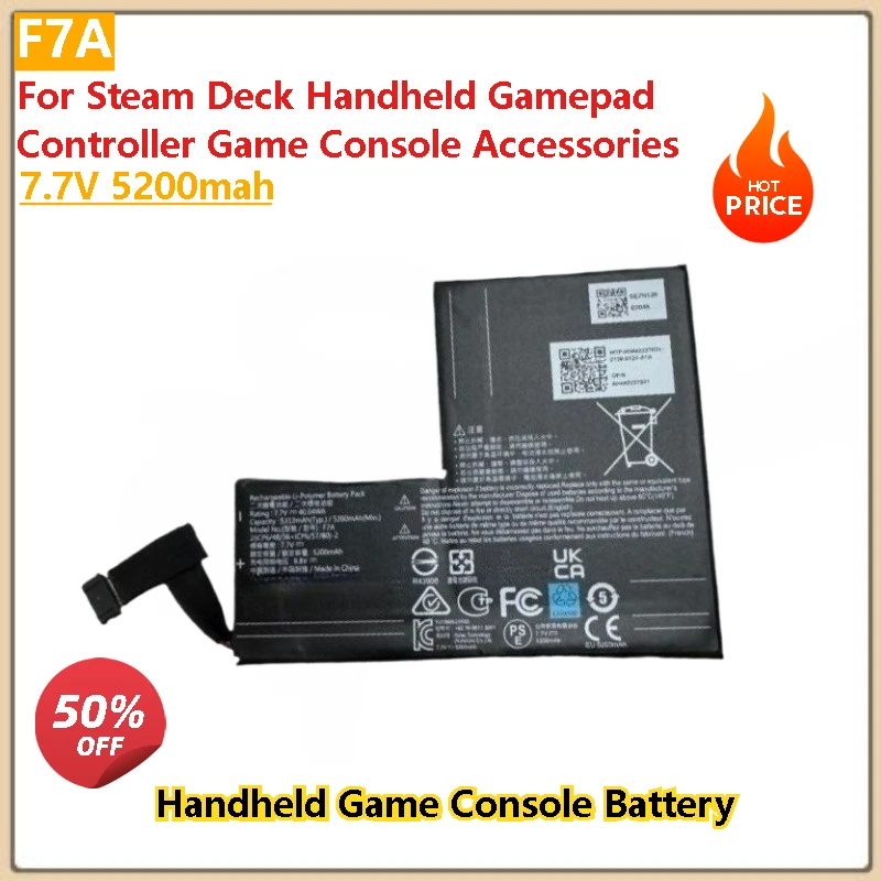 

7.7V 5200mah F7A Battery for Steam Deck Handheld Gamepad Controller Game Console Accessories High Capacity