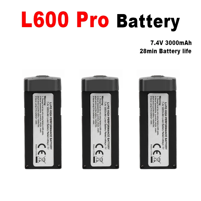 LYZRC L600 Pro Battery 7.4V 3000mAh 28min Battery Life L600 Pro Dron Quadcopter Original Battery L600 Pro Drone Accessories