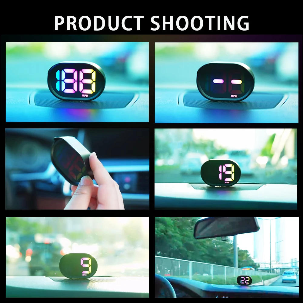 KWHUD عداد السرعة للسيارة Hud عداد السرعة الرقمي للسيارة GPS شاشة عرض علوية مع قابس كابل USB لتشغيل أجهزة قياس سرعة السيارات الإلكترونية للسيارة