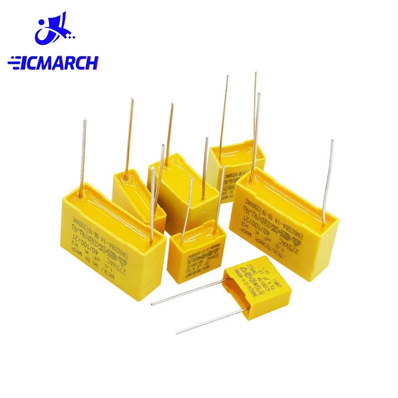 10 szt. Kondensatora 275VAC serii X2 0.01UF ~ 0.47UF kondensator bezpieczeństwa 0.01uF 0.047uF 0.1uF 0.47uF 0.22uF 0.33uF 0.47uF polipropylen