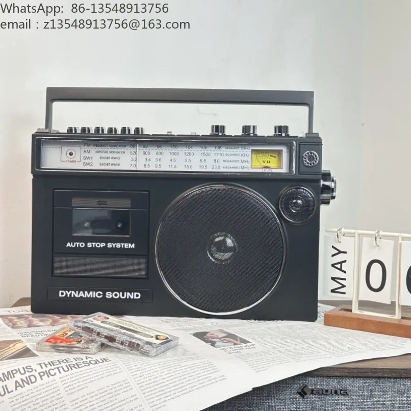Retro Multi‑Band Radio Cassette Recorder Bluetooth Speaker TF‑Card Playback High‑Volume Outdoor Audio Device