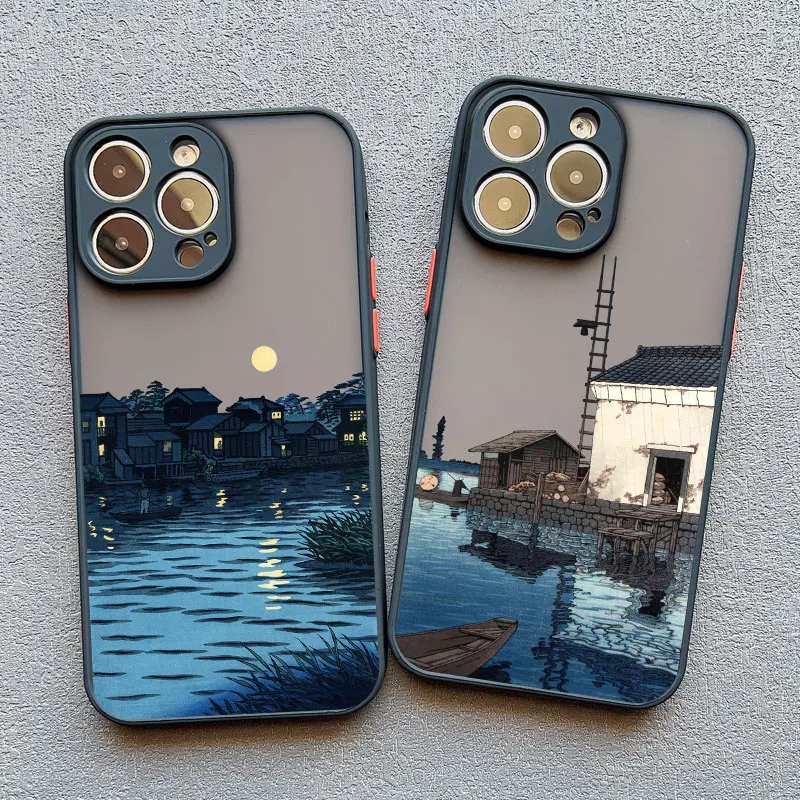 Landscape phone case For iPhone 17 16 15 14 11 12 13 Pro Max Mini 16 Plus XS X XR Japan Series Aestheticism Scenery Back Cover