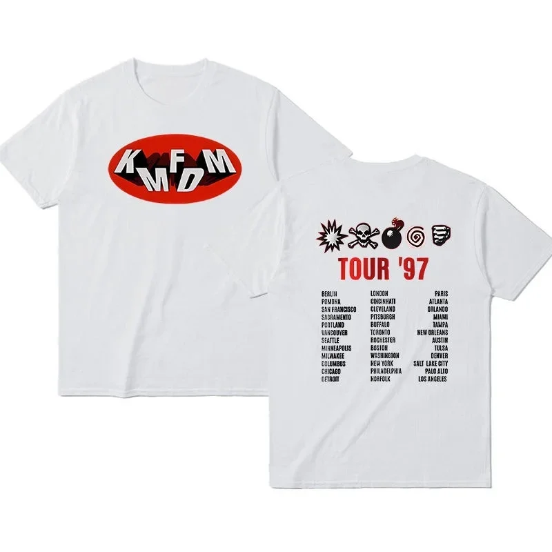 

Rock Band Kmfdm Printed Summer Fashionable Casual Cotton Round Neck Short-sleeved T-shirt Suitable for Both Men and Women