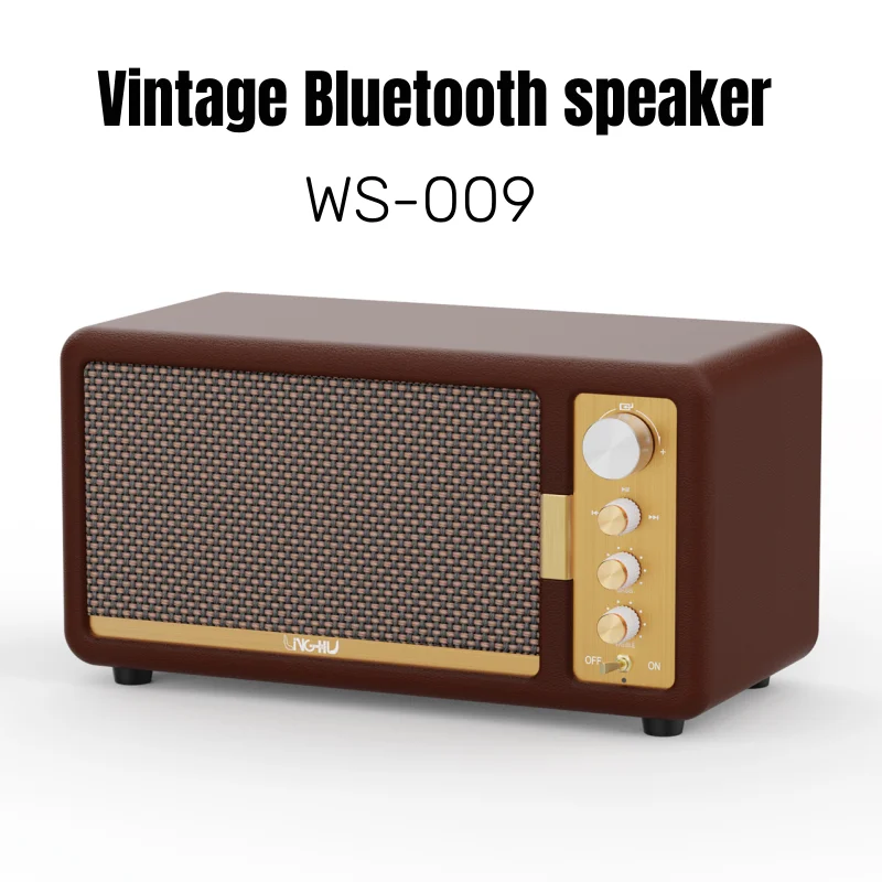 Household High Quality 80W High-power Leather Retro Bluetooth Speaker Home Theater Heavy Bass Hi-fi Stereo Sound Support USB/AUX