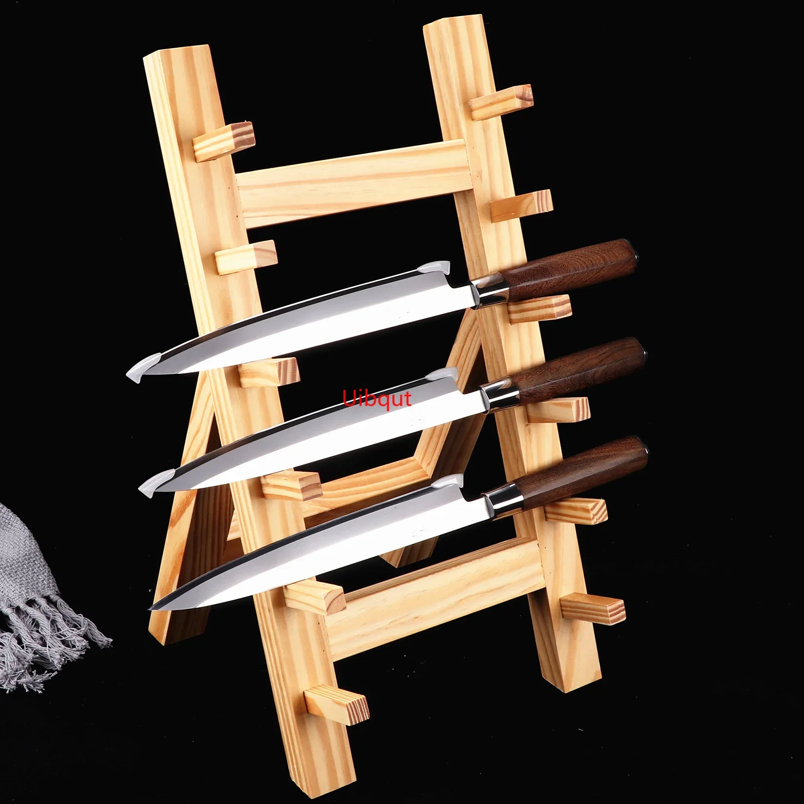 Japanese bayonet wooden knife rest wooden holder swinging knife rack wooden shelf willow knife sushi chef tool sushi maker