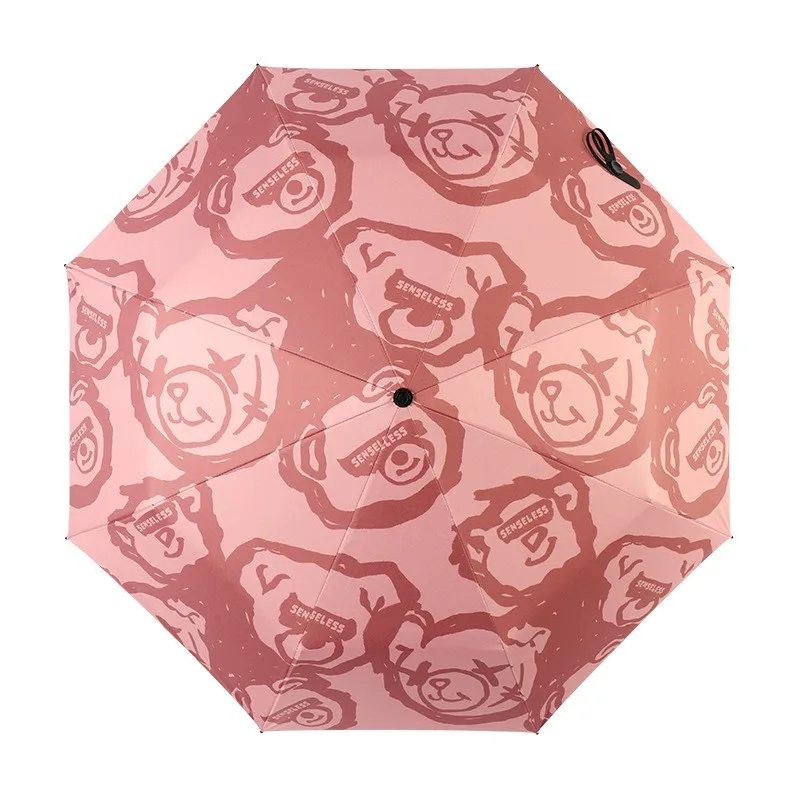 Bear Fully-automatic Umbrella Rain And Sun Women Windproof Sunshade Uv Male Man Folding Umbrella Gifts Parasol Umbrellas