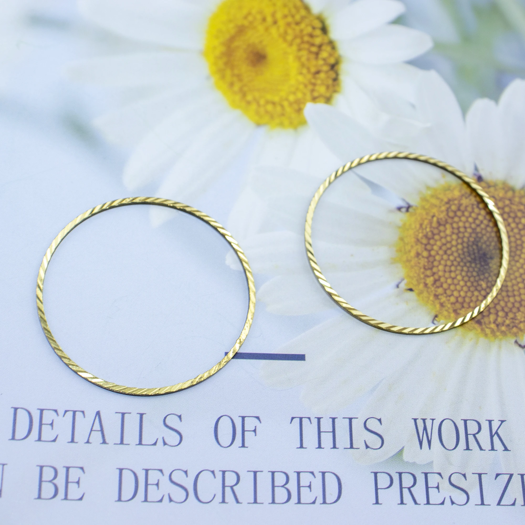 10Pcs Brass Earring Charm Diagona Circle Ring Round Hoop Connector Dream Catcher Link Ring Jewelry Making DIY Earrings Findings