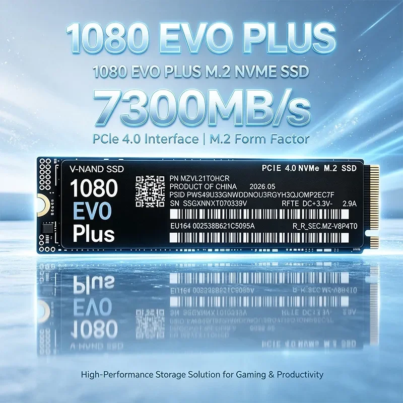 1080 EVO Plus  M.2 2280 NVMe SSD PCIe4.0 X4 7300MB/s TLC 3D NAND 1TB 2TB 4TB Internal Gaming Drive  for Laptop & Desktop.