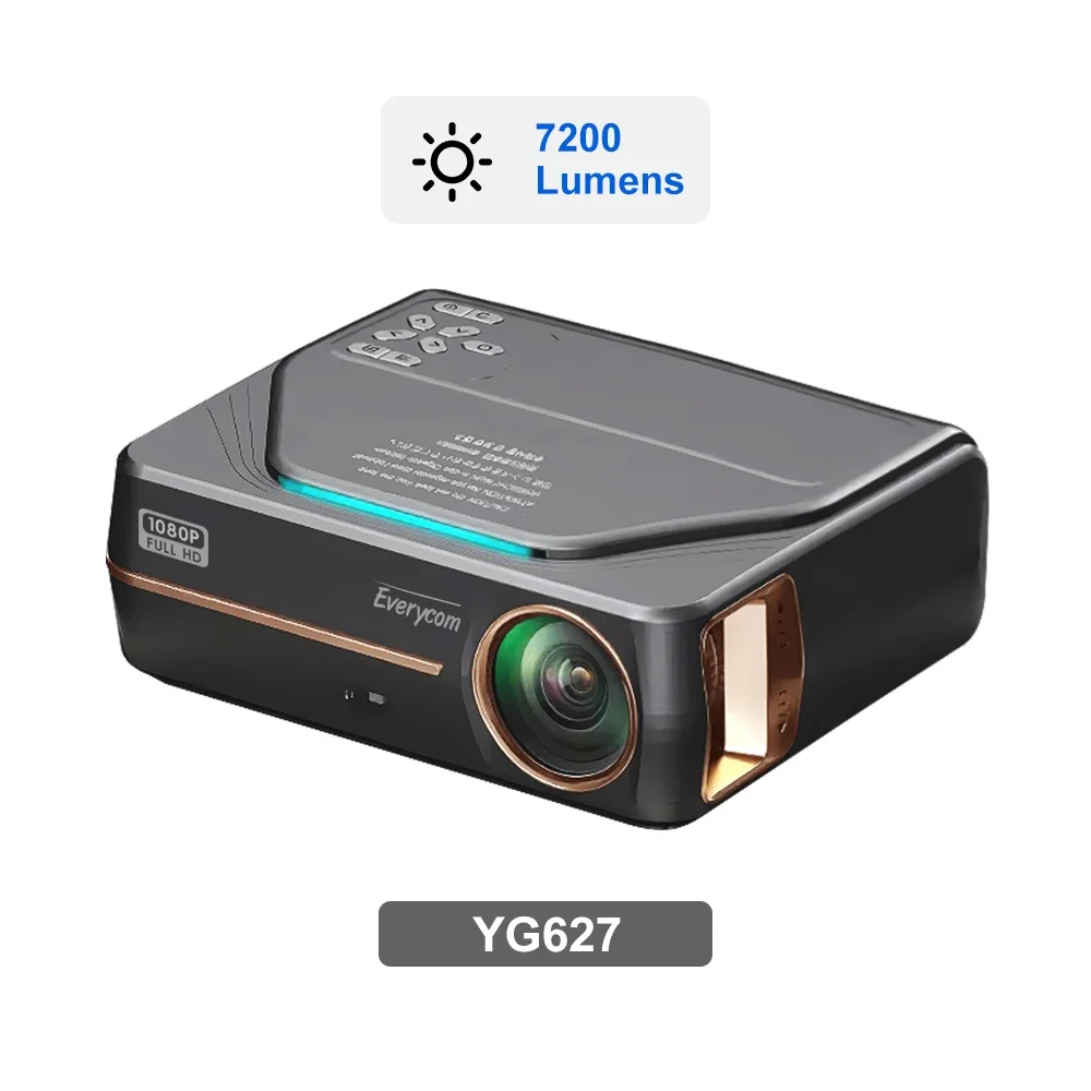 Everycom YG627 Projector Android 11.0 WIFI Full HD 1080P Video Home Theater Cinema Smart Phone Beamer LED Proyector for 4k Movie