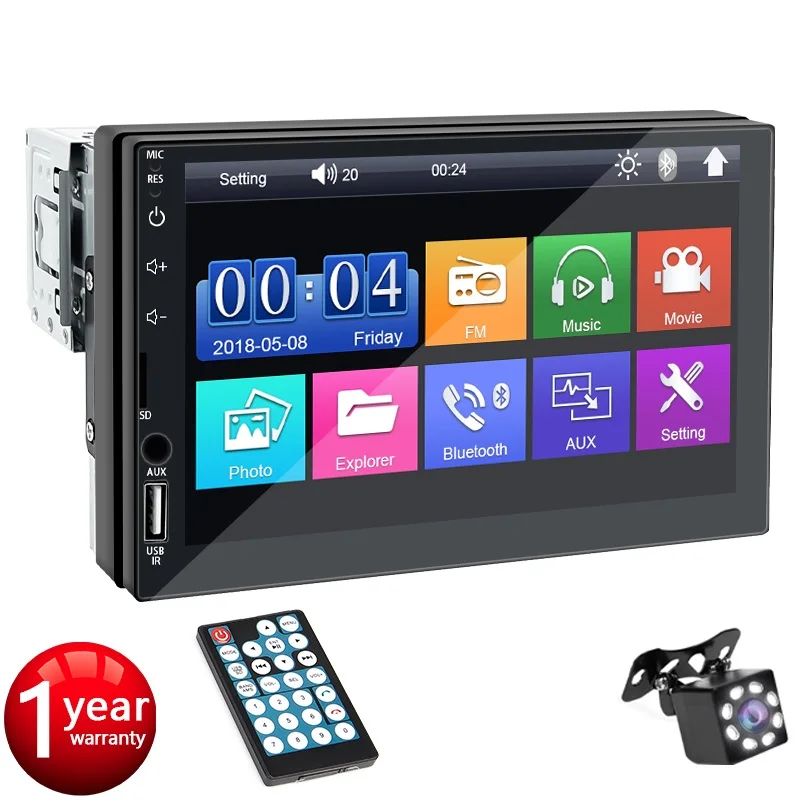 Car Radio 7 Inch 1 Din MP5 Multimedia Player Touch Screen FM ISO