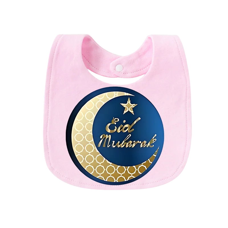 Crescent Moon Print 2-Layer Saliva Bib Press Stud Adjustable Breathable Kawaii Hot Sale Baby Accessories Cute Newborn Baby
