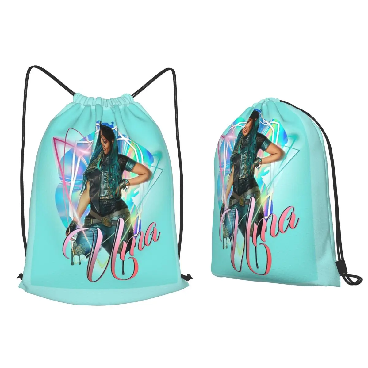Uma Princess - Descendants 3 Backpacks Casual Drawstring Bags Storage Bag Book Bags for Man Woman School