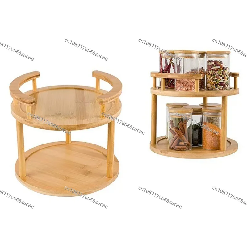 Wooden Double-layer Storage Rack Bathroom Iron-wood Combined Cosmetic Rack Desktop Toiletries Storage Rack