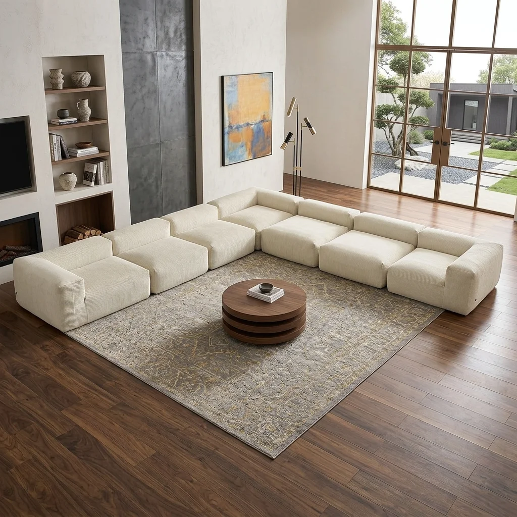 Cost Effective Durable Modular Modern  Eco-Friendly Sofa Set  Boneless Sofa Villa Living Room