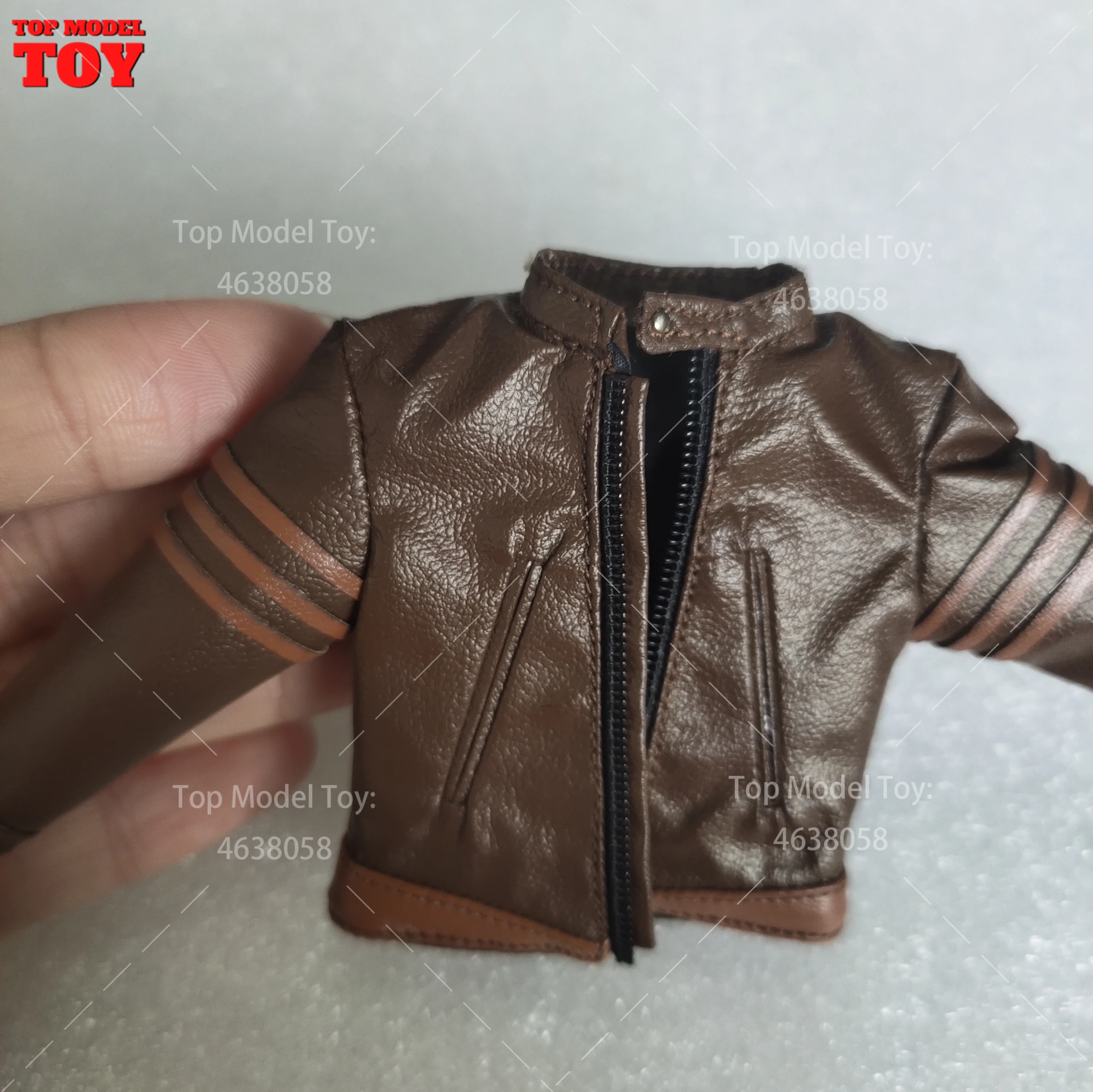 1/12 Scale Brown Leather Jacket Clothes Accessory Model for 6\'\' Romankey Ant Notaman Male Soldiers Action Figure Body Dolls