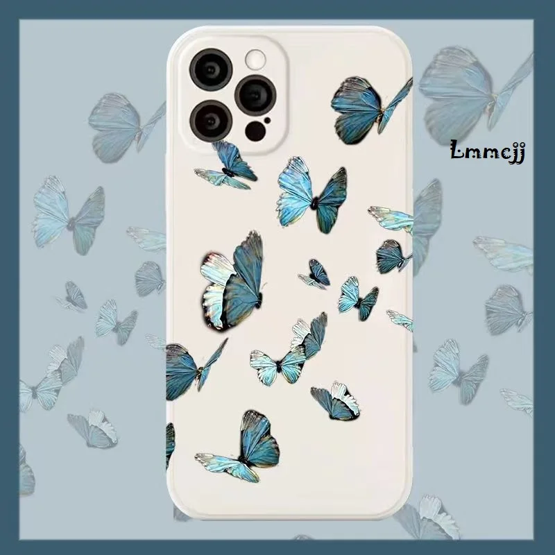 Lmmcjj Butterfly Phone Case For Samsung Galaxy S21 S22 S23 Ultra A13 A53 5G A14 A32 A23 A51 A52 Note 20 Silicone iPhone Cover