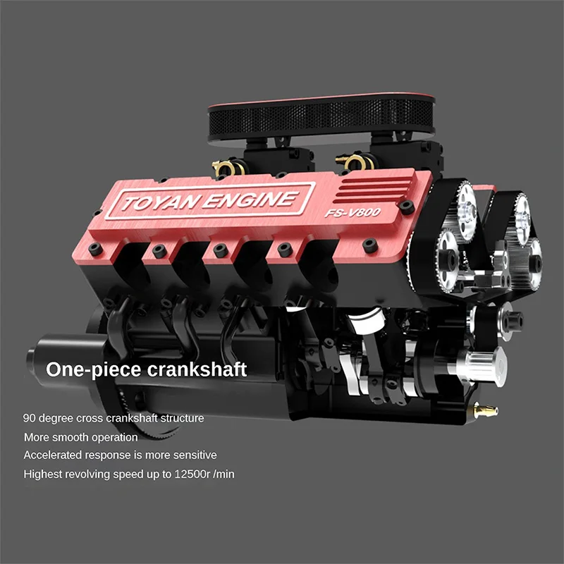 TOYAN V8 Engine Model Miniature Simulation Engine Model Can Be DIY Assembled RC Modified Car Model Displacement 3.5cc × 8